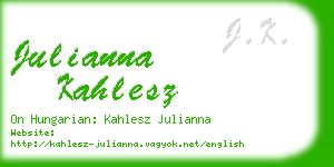 julianna kahlesz business card